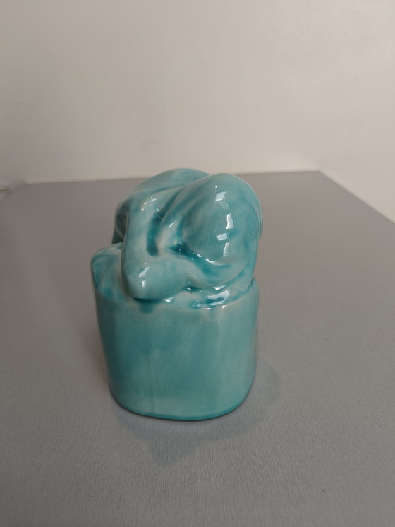 Image 1 of Figurine en céramique Zsolnay turquoise