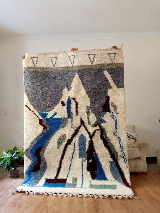 Handwoven Moroccan rug - handmade Berber Moroccan rug - colourful rug - 225x148 – Rugs & carpets, Wool, Cotton (photo 3 of 9)