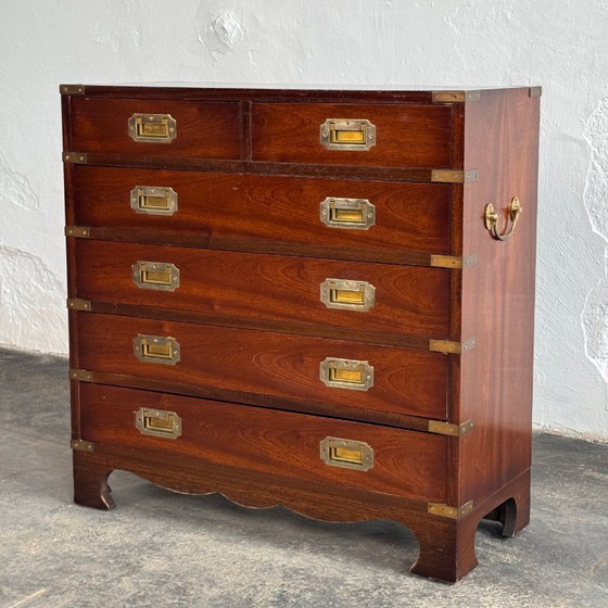 Image 1 of British Mahogany Military Chest, Early 1900s