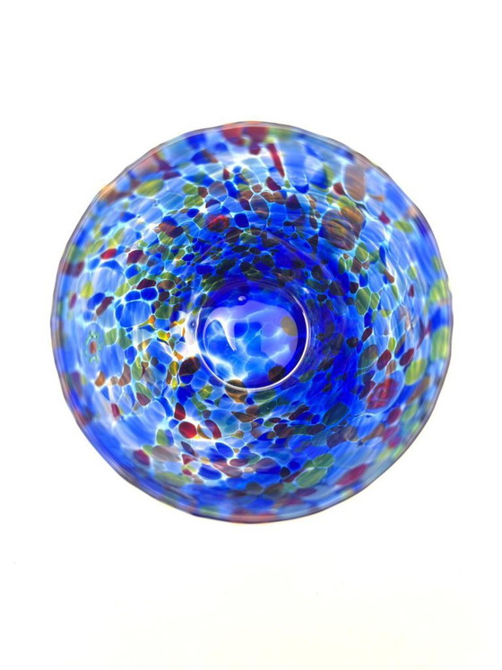 Image 1 of Set di 7 bicchieri in vetro soffiato veneziano con murrine Effetre Murano fuse nel vetro, hand made in italy.