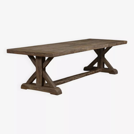 Table De Ferme – Modèle Cross – 300 x 100 cm – Chêne Ancien Massif