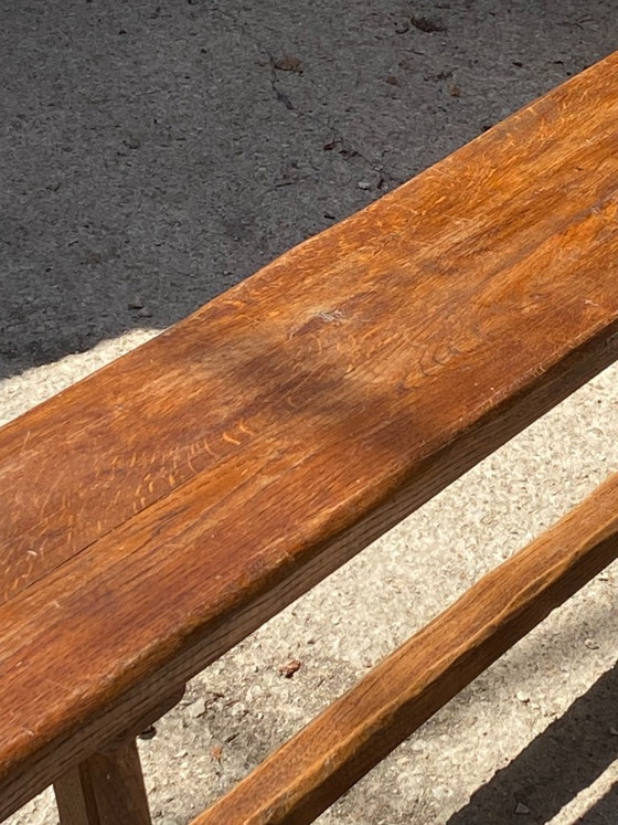 Image 1 of Panca da fattoria in rovere massello, 140 cm, per un tavolo rustico da fattoria anni '50