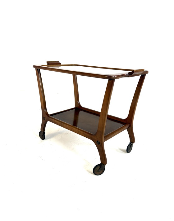 Image 1 of Vintage teakhouten trolley ‘60
