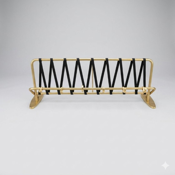 Image 1 of Vintage kapstok en hoedenrek van verguld aluminium uit de jaren 1950-1960