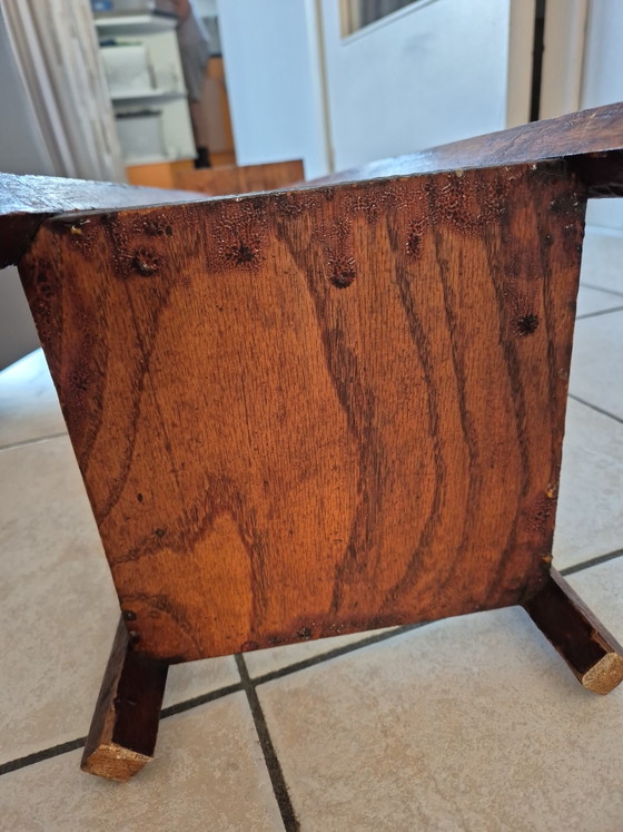 Antique Art Nouveau Wooden Plant Stand – Pedestal Side Table (c. 1920) – Plant table (photo 5 of 8)