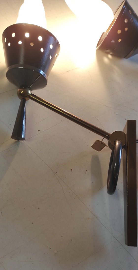 Image 1 of Applique da parete Lunel House in bronzo lucidato e verniciato - anni '50