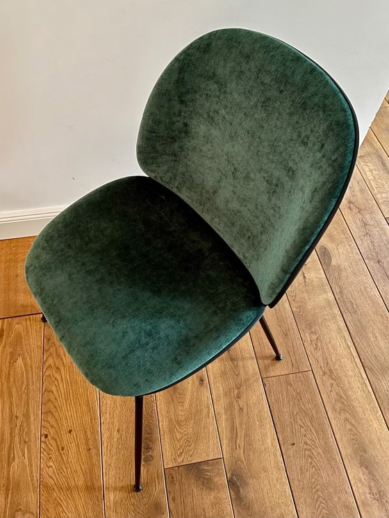 Image 1 of GUBI - "Beetle Dining" chair, plastic with front upholstery