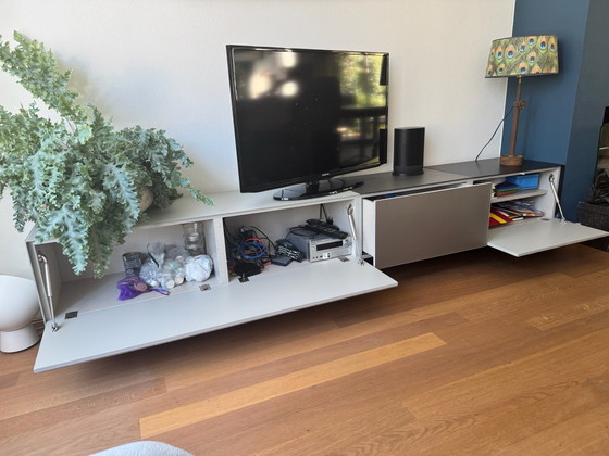 TV-Schrank, TV-Möbel, Metall, Schwarz (Foto 2 von 5)