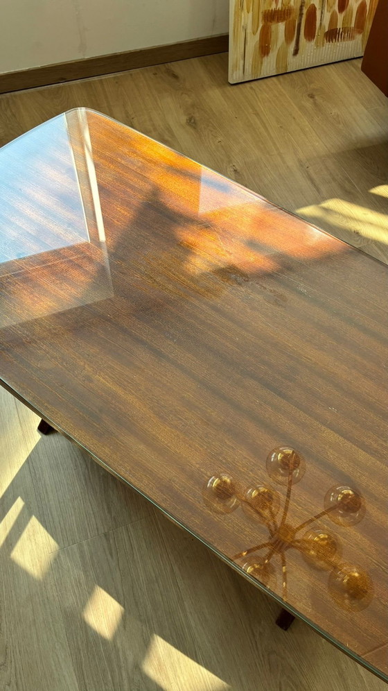 Image 1 of Mid-century coffee table with glass