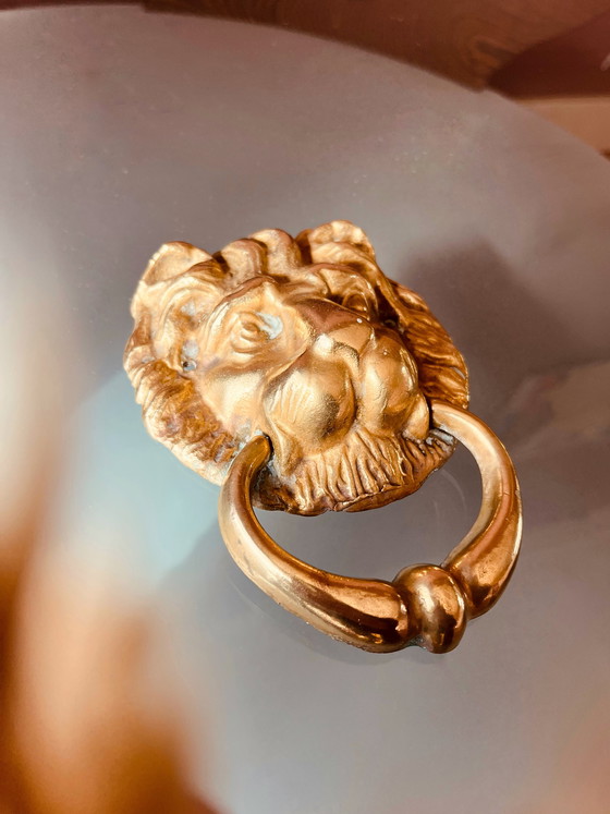 Image 1 of Battente per porta/gancio portasciugamani in ottone a forma di leone