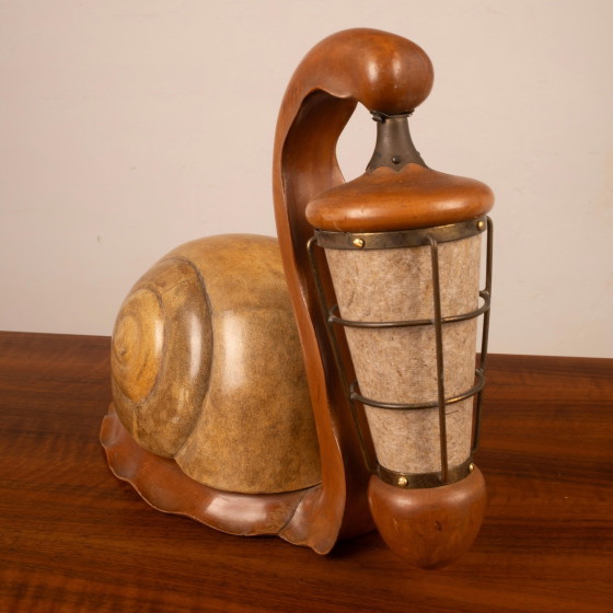 Aldo Tura Parchment Snail Table Lamp Mid Century 1940 – Paper, Brass, Mid Century Modern (photo 17 of 27)