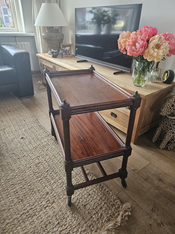 Image 1 of Unique Art Deco tea trolley from furniture factory 't Woonhuys Amsterdam, ca. 1920