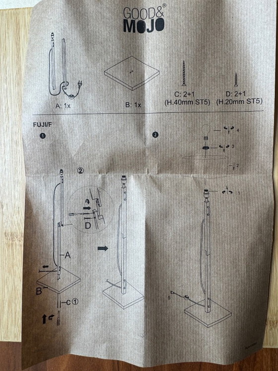Image 1 of Good&Mojo Lampada da terra Fuji NUOVA (senza paralume)