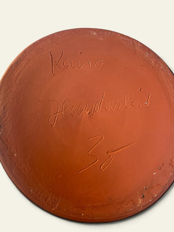 Image 1 of Zeldzame handgemaakte vaas uit Caïro | vintage keramische vaas | Egyptisch aardewerk | boho & etnische decoratie