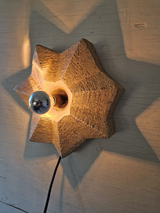 Image 1 of Vintage keramische wandlamp in de vorm van een ster