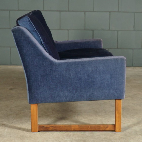 Image 1 of Vintage zithoek/zitgroep – blauw velours – JAB Anstoetz – jaren 70