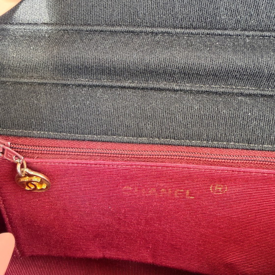 Chanel Vintage Half Moon Flap Tissu Noir – D'occasion – Autres sacs (photo 10 of 11)