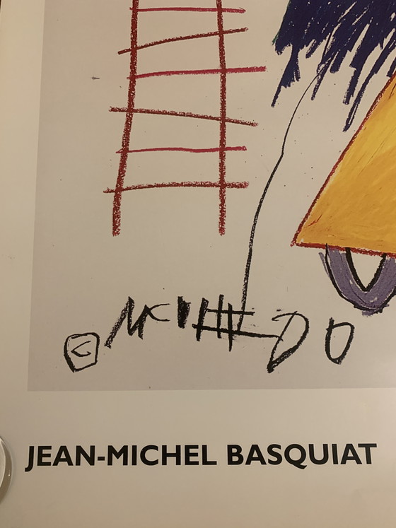 Image 1 of Kunstposter van Jean-Michel Basquiat – "Gele auto" (Rome-editie 2002)