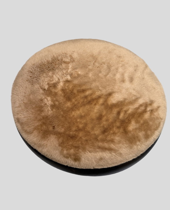 Image 1 of Taburete con base de trompeta de estilo era espacial de mediados de siglo en color marrón Teddy (años 70)
