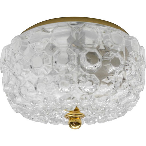 Plafonnier en verre vintage pour Limburg, Allemagne 1960