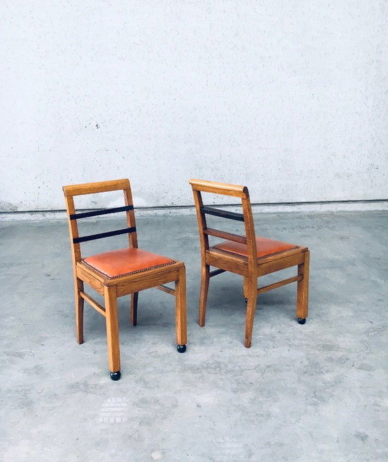 Image 1 of Art-déco-Stuhlset im Stil der Moderne, Belgien, 1930er Jahre