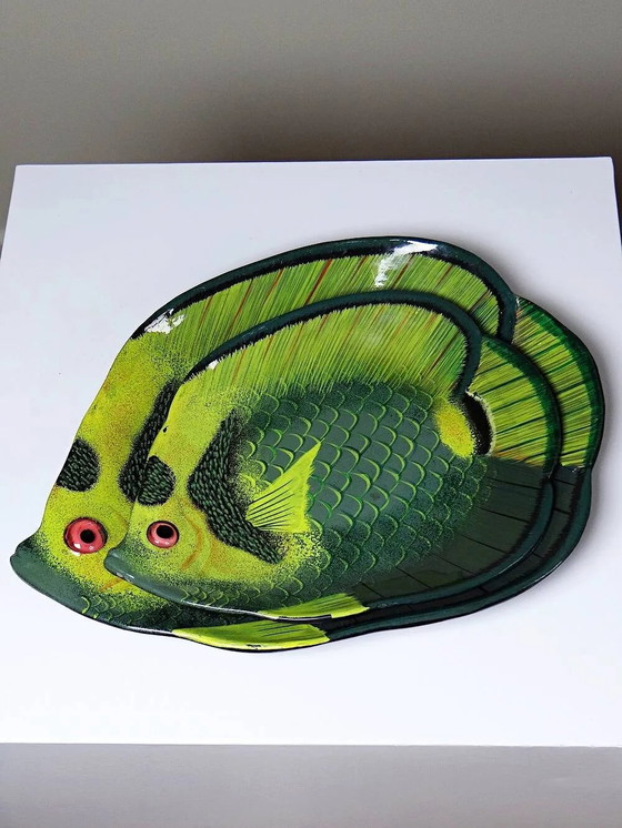 Pair of vintage German tropical fish lacquered catchalls. – Bowls, Plastic, Glass (photo 6 of 15)