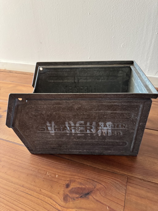 Vintage Schäfer Kasten metal storage bin