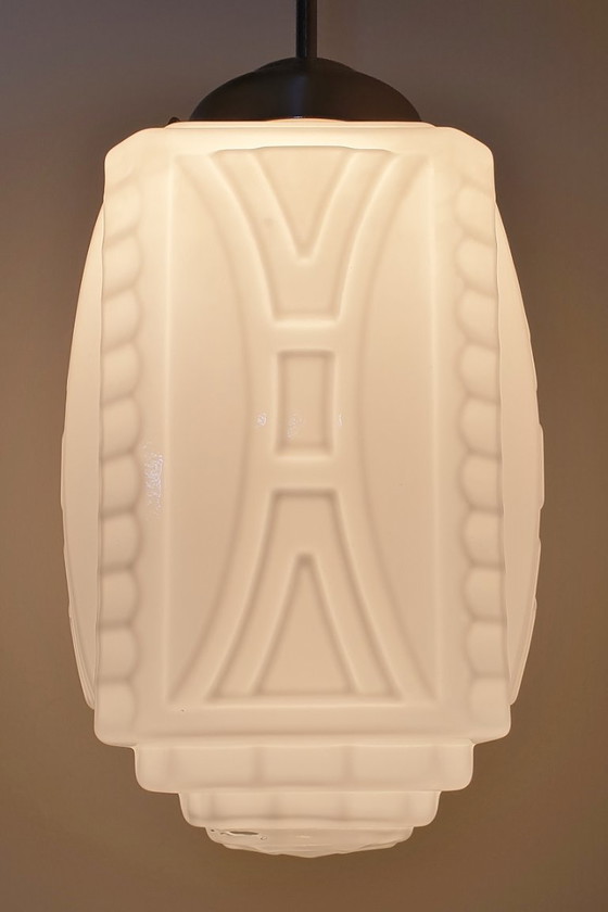 Image 1 of Art Deco hanglamp opaline glas 