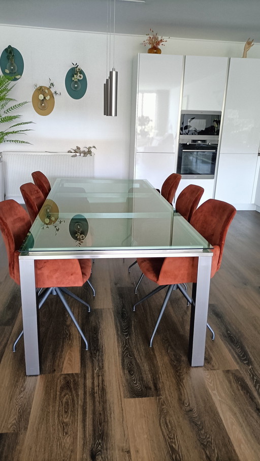 Mesa de comedor con tapa de cristal y/o madera