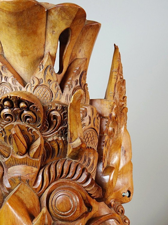 Grande maschera da parete vintage Barong di Bali in legno intagliato 1960-1980 – Decorazioni murali, Wood (photo 5 of 15)