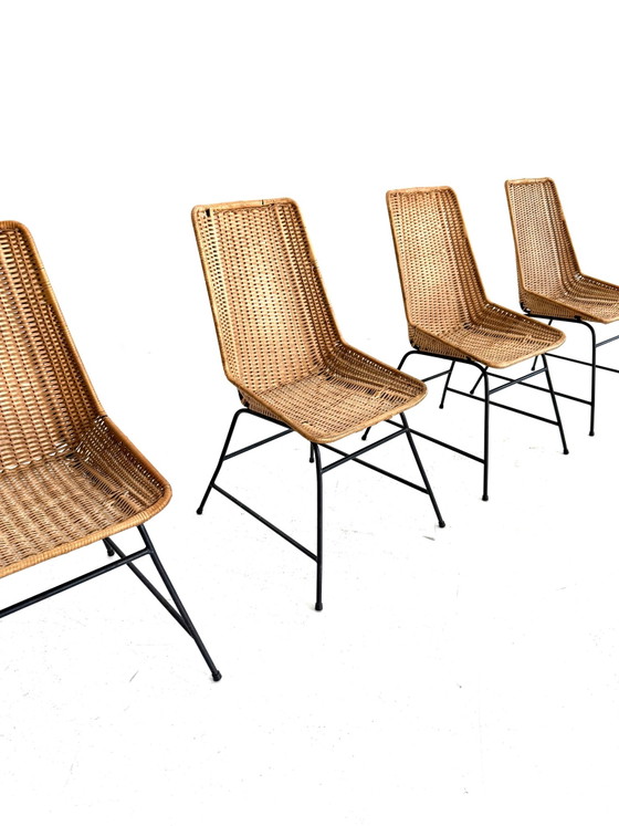 4x sedie da pranzo vintage in rattan, Italia ‘80 – Metallo, Vimini (photo 3 of 9)