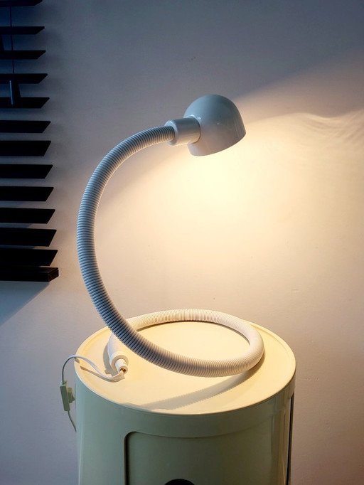 Vintage Schlangen- oder Kobralampe, Happylight, aus den 80er Jahren, weiß, Niederlande