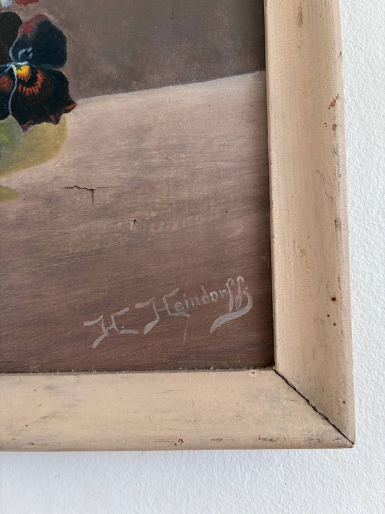 Image 1 of Set of vintage original flower oil paintings, flower still life pair