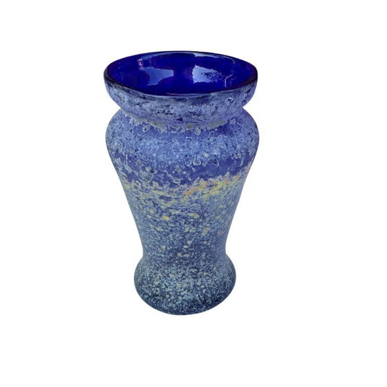 Image 1 of Vaso vintage in vetro di studio - Blu cobalto - 1960-1970 circa - Stile Murano - 975 g