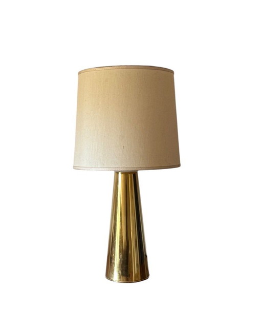 Hollywood regency conical brass table Lamp, Italy 1970