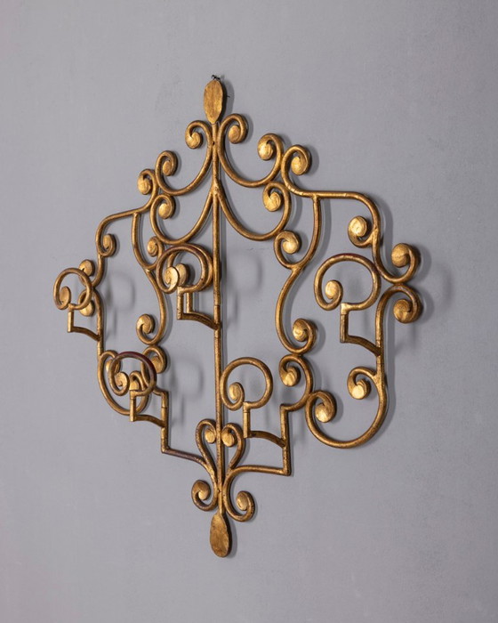 Vintage 1950s Italian-design wrought iron wall coat rack (photo 2 of 13)