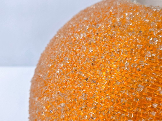 Image 1 of LUSTRE SUSPENSION BOULE VINTAGE 1960 ROTAFLEX RESINE ORANGE 60S 1960S SPACE AGE
