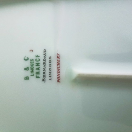 Image 1 of Limoges Bernardaud "Pondichéry sublime grande boîte à couvercle (18 cm)