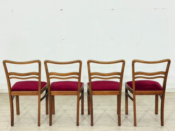 Image 1 of Ensemble de 4 chaises Art Nouveau / chaises de salle à manger – vers 1920