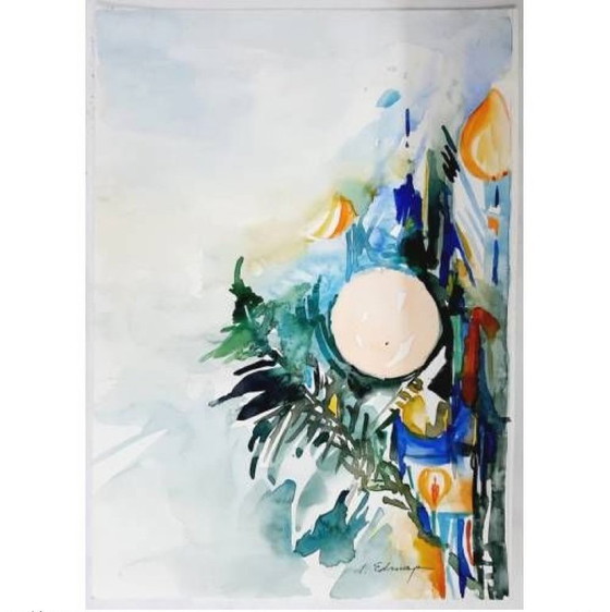 Image 1 of Watercolor painting, December
