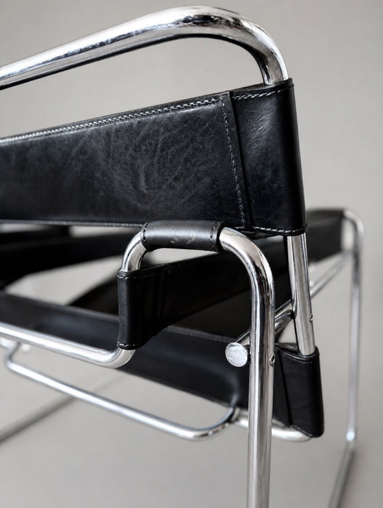 Image 1 of 2 Vintage Wassily Chairs by Marcel Breuer for Fasem, Italy, ca80s