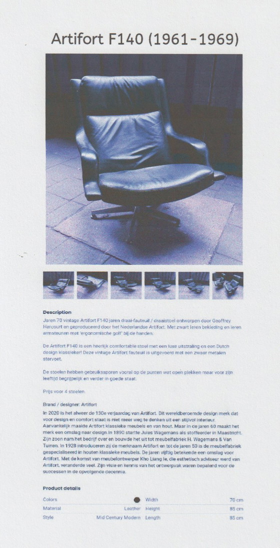 Image 1 of Artifort F140 armchair - newly upholstered, perfect condition