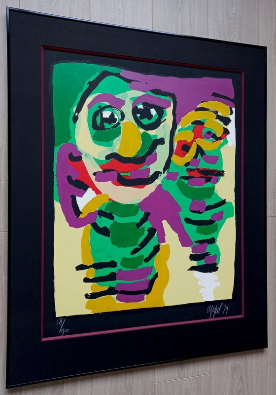 Image 1 of Karel Appel - Borde negro, serigrafía (bellamente enmarcada)