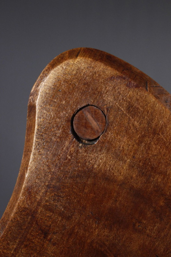 Vintage melkkruk, met bonenzitting, brutalistisch ontwerp, volkskunst, jaren 1950 – Krukjes, Wood (photo 7 of 14)