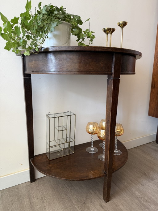 Halfronde Console Tafel Vintage – Wood (photo 2 of 7)