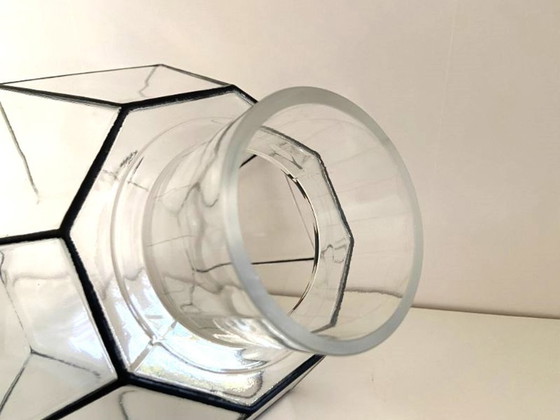 Image 1 of Lampada da soffitto vintage con paralume a globo in vetro, prodotta a Glashütte, Limburgo, Germania, nel 1960.