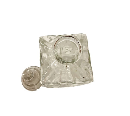 Decanter in vetro decorato vintage con tappo