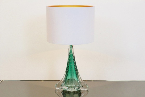 Handgefertigte Boussu Transluzent Glas Tischlampe, Tischlampen, Gold (Foto 5 von 9)