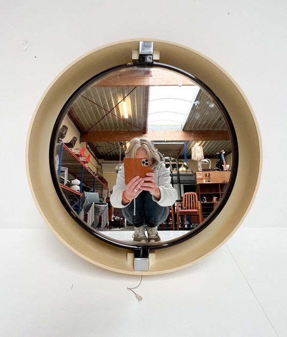 Image 1 of Rond verlichte A41 designspiegel van Allibert, 1970's