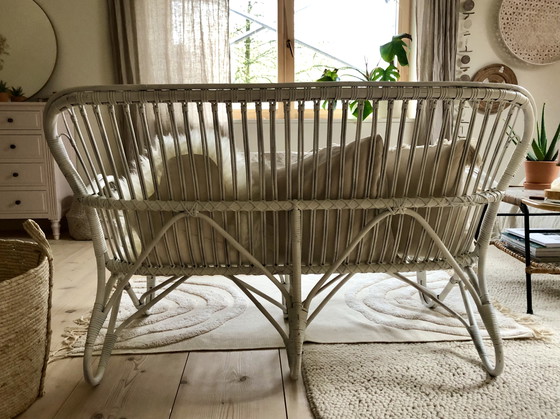 Image 1 of Divano vintage in rattan a 2 posti